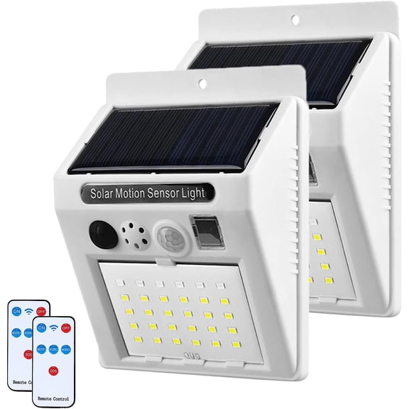 Zhangyh Solar Security Light Sound Alarm, Waterproof Outdoor Farm LED Motion Sensor Red Warning Strobe Light White Wall Flood Lamp,3 Working Modes for Home Farm Barn Villa Yard Garden
