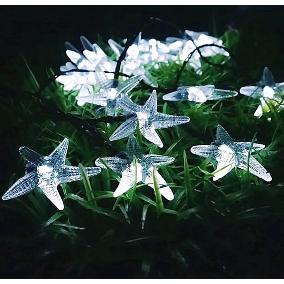 Zhangyh Solar Starfish String Lights, Waterproof LED Starfish Fairy Lights with 2 Modes Starfish Christmas Lights for Garden Wedding Party and Holiday Decorations