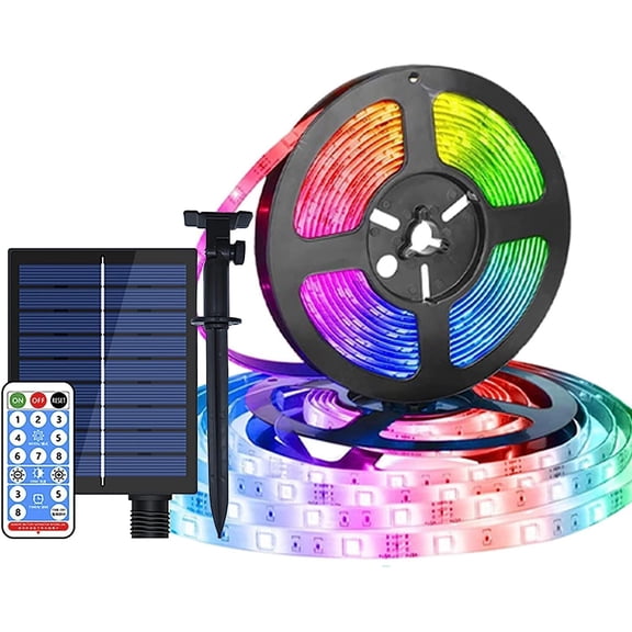 Zhangyh Solar Strip Lights Outdoor, Waterproof 10M 240 LED Flexible LED Rope Lights Solar Strip 8 Modes Remote Control for Decoration