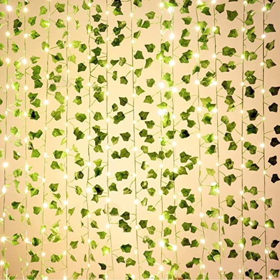 Zhangyh Window Curtain String Lights, Artificial Ivy Garland Fake Plants String Light, for Wedding Party Garden Outdoor Greenery Wall Decoration