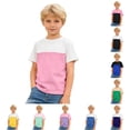 thumbnail image 1 of Zhanqunnn Boys Color Short Sleeve Contrast Design Soft Kids Breathable Daily, Size 4-5 Years, 1 of 4