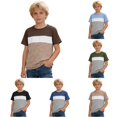 thumbnail image 1 of Zhanqunnn Boys Color Short Sleeve Crew Neck Graphic Tee Kids Youth Playwear, Size 12-13 Years, 1 of 4