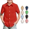 thumbnail image 1 of Zhanqunnn Boys Girls Button Down Pocket Shirts Short Sleeve Gradient Summer Beach, Size 5-6 Years, 1 of 5