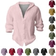 thumbnail image 1 of Zhanqunnn Boys Long Sleeve Button Down Shirt Casual Summer Breathable Solid Beach, Size 14-15 Years, 1 of 5