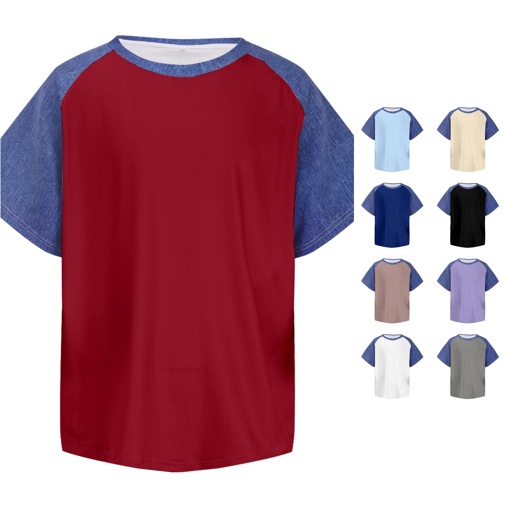 Zhanqunnn Boys Long Sleeve Casual Shirt Denim Patchwork Textured Blend Kids School, Size 3-4 Years