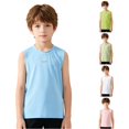 thumbnail image 1 of Zhanqunnn Boys Mesh Tank Kids Sportswear Sleeveless Summer Lightweight Athletic, Size 5-6 Years, 1 of 9
