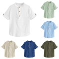 thumbnail image 1 of Zhanqunnn Boys Short Sleeve Shirt Button Up Dress Shirts Tees Pockets, Size 11-12 Years, 1 of 4