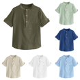 thumbnail image 1 of Zhanqunnn Boys Short Sleeve Shirt Button Up Dress Shirts Tees Pockets, Size 11-12 Years, 1 of 4