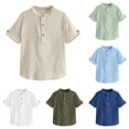 thumbnail image 1 of Zhanqunnn Boys Short Sleeve Shirt Button Up Dress Shirts Tees Pockets, Size 5-6 Years, 1 of 4