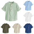 thumbnail image 1 of Zhanqunnn Boys Short Sleeve Shirt Button Up Dress Shirts Tees Pockets, Size 5-6 Years, 1 of 4