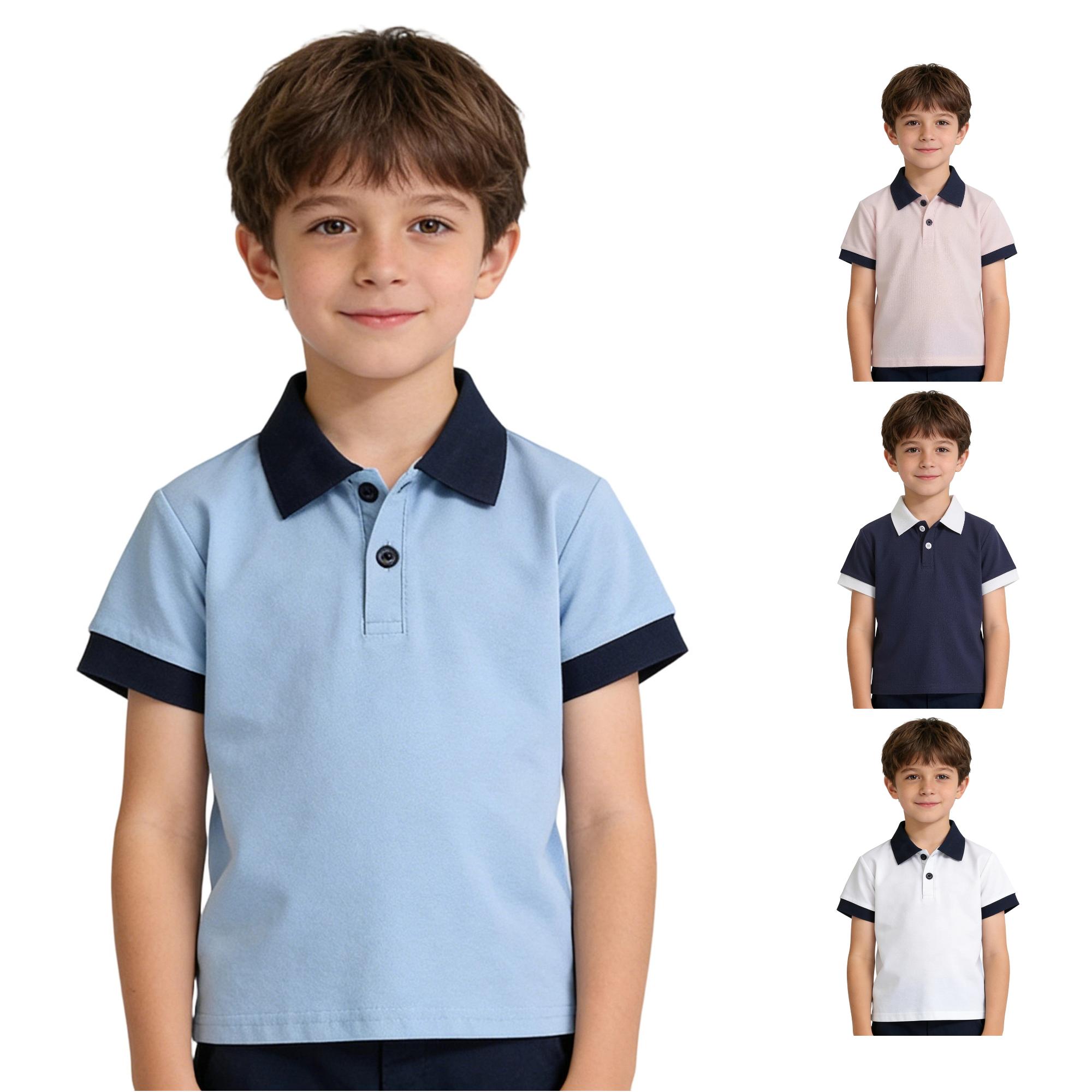 Zhanqunnn Boys Summer Short Sleeve Casual Tee Kids Breathable Daily Wear, Size 3-4 Years