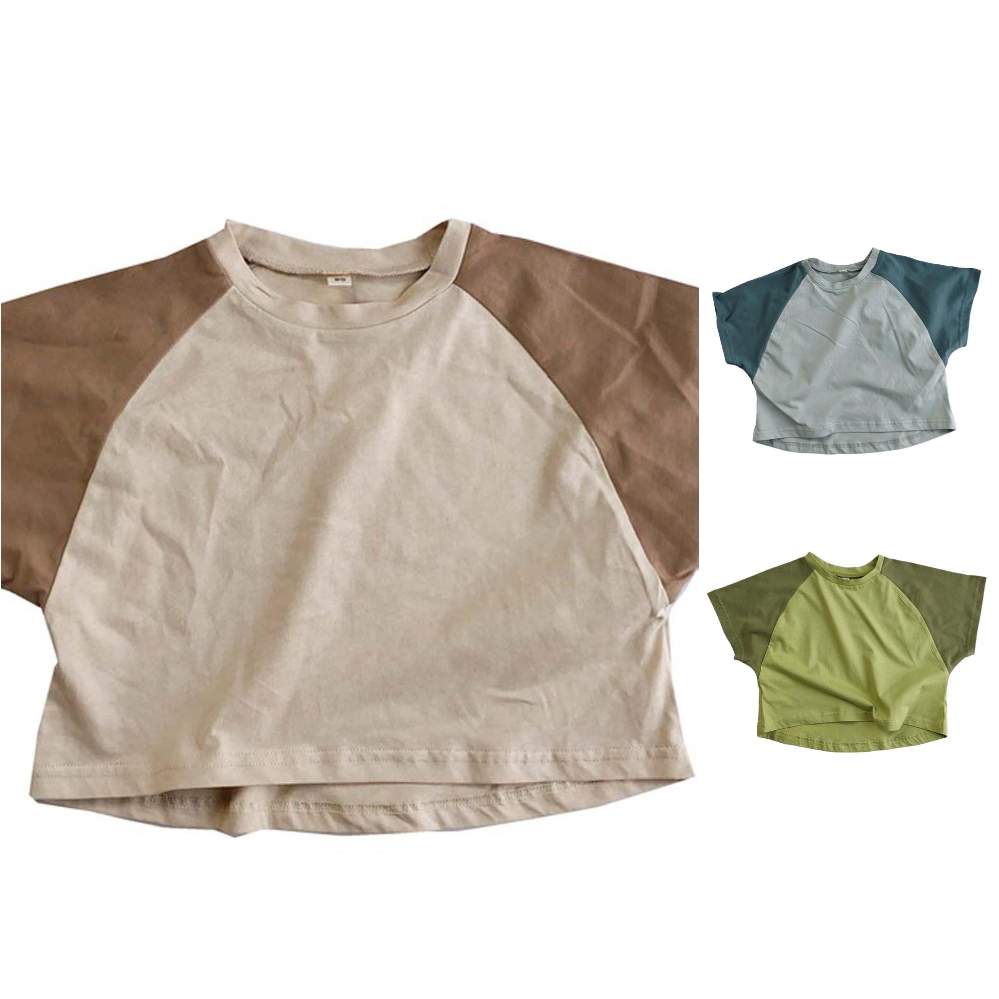 Zhanqunnn Boys Summer Tees Casual Short Sleeve Round Neck Kids Comfortable Daily Wear, Size 5-6 Years