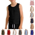 thumbnail image 1 of Zhanqunnn Boys Tank Tops Sleeveless Crew Neck Undershirts Kids Pockets Athletic, Size 8-9 Years, 1 of 5