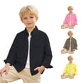 thumbnail image 1 of Zhanqunnn Child Boys Girls Shirt Solid Long Sleeve Toddler Kids Gentleman Lapel, Size 4-5 Years, 1 of 6