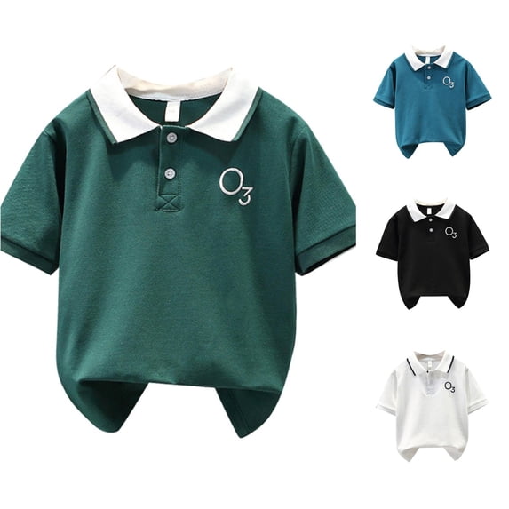 Zhanqunnn Children Casual Fashion Digital Printing Lapel Short Sleeved T Shirt Top 4-14Y, Size 10-11 Years