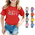 thumbnail image 1 of Zhanqunnn Children Casual Letter Pattern Multicolor Round Neck Short Sleeves, Size 12-13 Years, 1 of 4