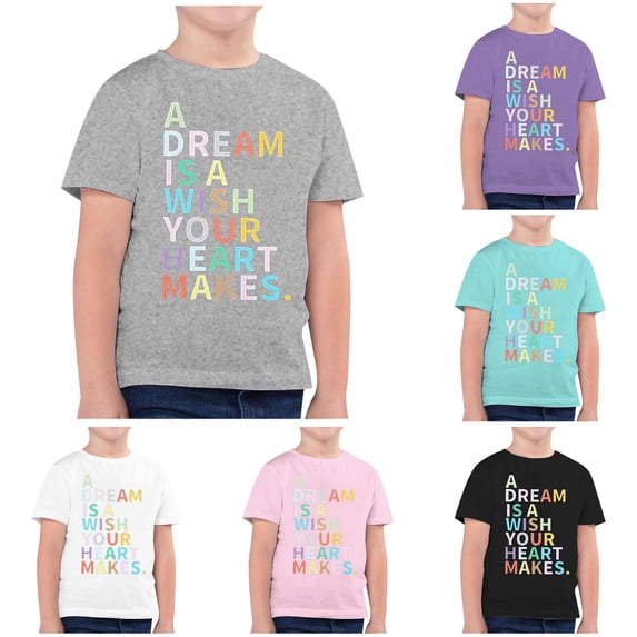Zhanqunnn Children Fashion Back To School Printed Round Neck Short Sleeve Casual Tee 2, Size 4-5 Years
