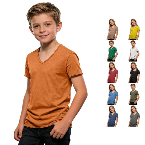 Zhanqunnn Cool Comfort Kids Short Sleeve T Shirt Collar Boys Girls Casual Playwear, Size 11-12 Years