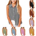 thumbnail image 1 of Zhanqunnn Girls Blend Button Down Vest Sleeveless Tank Top Big Kids Toddler Youth Color, Size 11-12 Years, 1 of 5