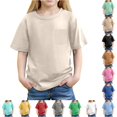 thumbnail image 1 of Zhanqunnn Girls Casual Pocket Tee Summer Solid Color School Beach Outings, Size 11-12 Years, 1 of 6