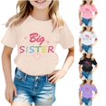 thumbnail image 1 of Zhanqunnn Girls Fashion Casual Letter Round Neck Short Sleeve T Shirt Top 1, Size 6-7 Years, 1 of 4
