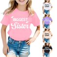 thumbnail image 1 of Zhanqunnn Girls Fashion Casual Letter Round Neck Short Sleeve T Shirt Top 4, Size 4-5 Years, 1 of 4