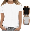thumbnail image 1 of Zhanqunnn Girls Fashion Solid Round Neck Casual Comfortable Tee Shirt Kids, Size 4-5 Years, 1 of 5