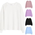 thumbnail image 1 of Zhanqunnn Girls Long Sleeve Lace Blouse Loose Fit Floral Embroidery School, Size 13-14 Years, 1 of 4