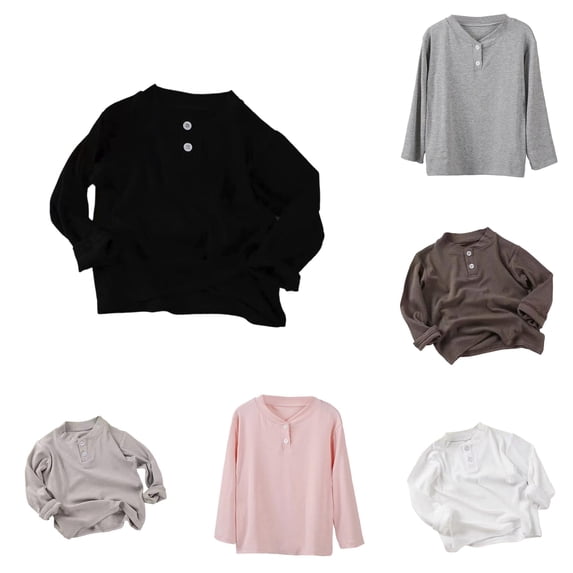 Zhanqunnn Girls Long Sleeve Layering Shirt Stretch Basic Tee Soft Everyday Kids, Size 11-12 Years
