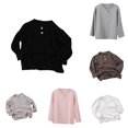 thumbnail image 1 of Zhanqunnn Girls Long Sleeve Layering Shirt Stretch Basic Tee Soft Everyday Kids, Size 12-18 Months, 1 of 4