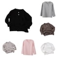 thumbnail image 1 of Zhanqunnn Girls Long Sleeve Layering Shirt Stretch Basic Tee Soft Everyday Kids, Size 13-14 Years, 1 of 4