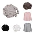 thumbnail image 1 of Zhanqunnn Girls Long Sleeve Layering Shirt Stretch Basic Tee Soft Everyday Kids, Size 7-8 Years, 1 of 4