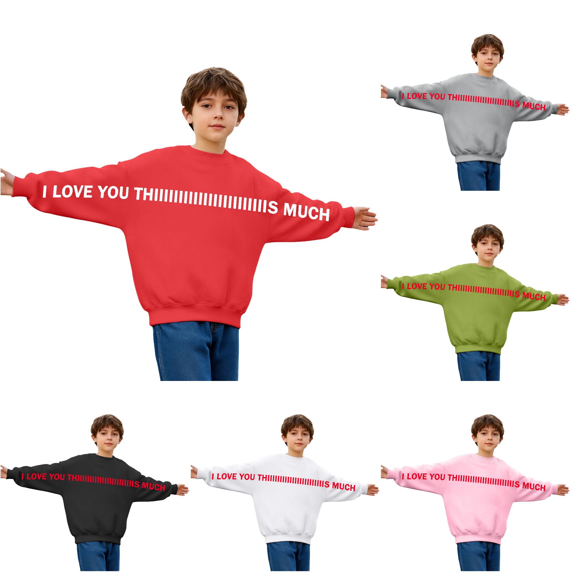Zhanqunnn Girls Long Sleeve Letter Print Hoodless Sweatshirt For Daily Wear And Outdoor Activities Youth Fashion Apparel Printed Hoodies for Women, Size 5-6 Years