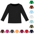 thumbnail image 1 of Zhanqunnn Girls Long Sleeve Ribbed Stretch Tee Slim Fit Casual Basic Top Kids, Size 11-12 Years, 1 of 3
