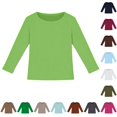 thumbnail image 1 of Zhanqunnn Girls Long Sleeve Ribbed Stretch Tee Slim Fit Casual Basic Top Kids, Size 13-14 Years, 1 of 3