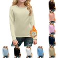 thumbnail image 1 of Zhanqunnn Girls Long Sleeve Round Neck Casual Shirt Soft Lined Fall Winter Kids, Size 10-11 Years, 1 of 4