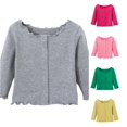 thumbnail image 1 of Zhanqunnn Girls Ruffle Hem Blouse Collar Floral Lace Toddler Casual, Size 4-5 Years, 1 of 9