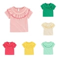 thumbnail image 1 of Zhanqunnn Girls Ruffle Hem Round Neck Casual Blouse Toddler Kids Daily Wear, Size 4-5 Years, 1 of 9