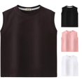 thumbnail image 1 of Zhanqunnn Girls Sleeveless Tank Top Solid Color Kids Casual Wear Soft Tee Toddler, Size 9-10 Years, 1 of 4