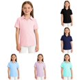 thumbnail image 1 of Zhanqunnn Girls Solid Color Tee Kids School Play Breathable Everyday Toddler, Size 11-12 Years, 1 of 4