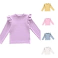 thumbnail image 1 of Zhanqunnn Girls Solid Long Sleeve Top Lightweight Crew Neck Fall Elegant Lace Toddler, Size 7-8 Years, 1 of 3