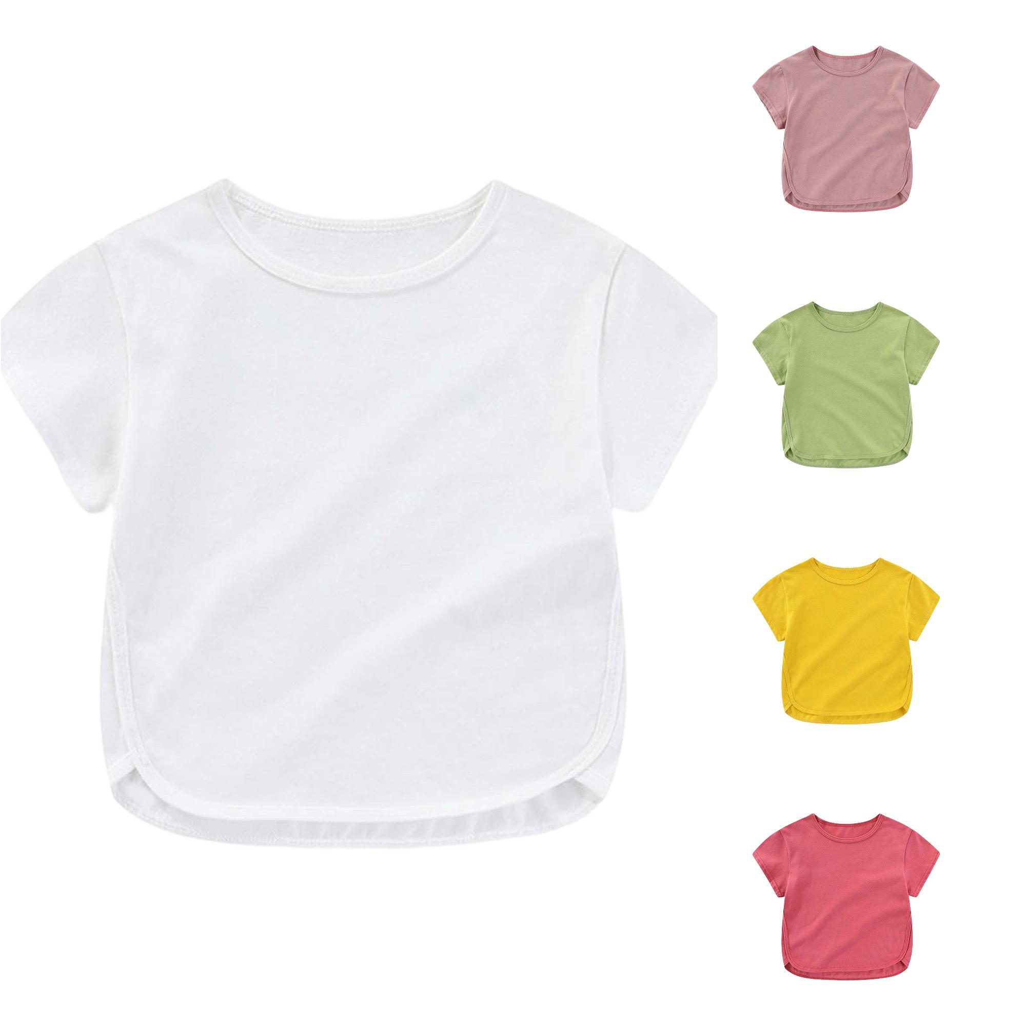 Zhanqunnn Girls Summer Loose Fit Round Neck Casual Tee Kids Breathable Toddler, Size 18-24 Months
