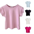 thumbnail image 1 of Zhanqunnn Girls Summer Tops Short Sleeve Round Neck Tee Comfortable Stretchy Toddlers Daily, Size 5-6 Years, 1 of 3