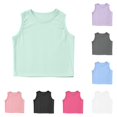 thumbnail image 1 of Zhanqunnn Girls Tank Tops Kids Athletic Ribbed Knit High Neck Crop Gym Yoga, Size 14-15 Years, 1 of 4