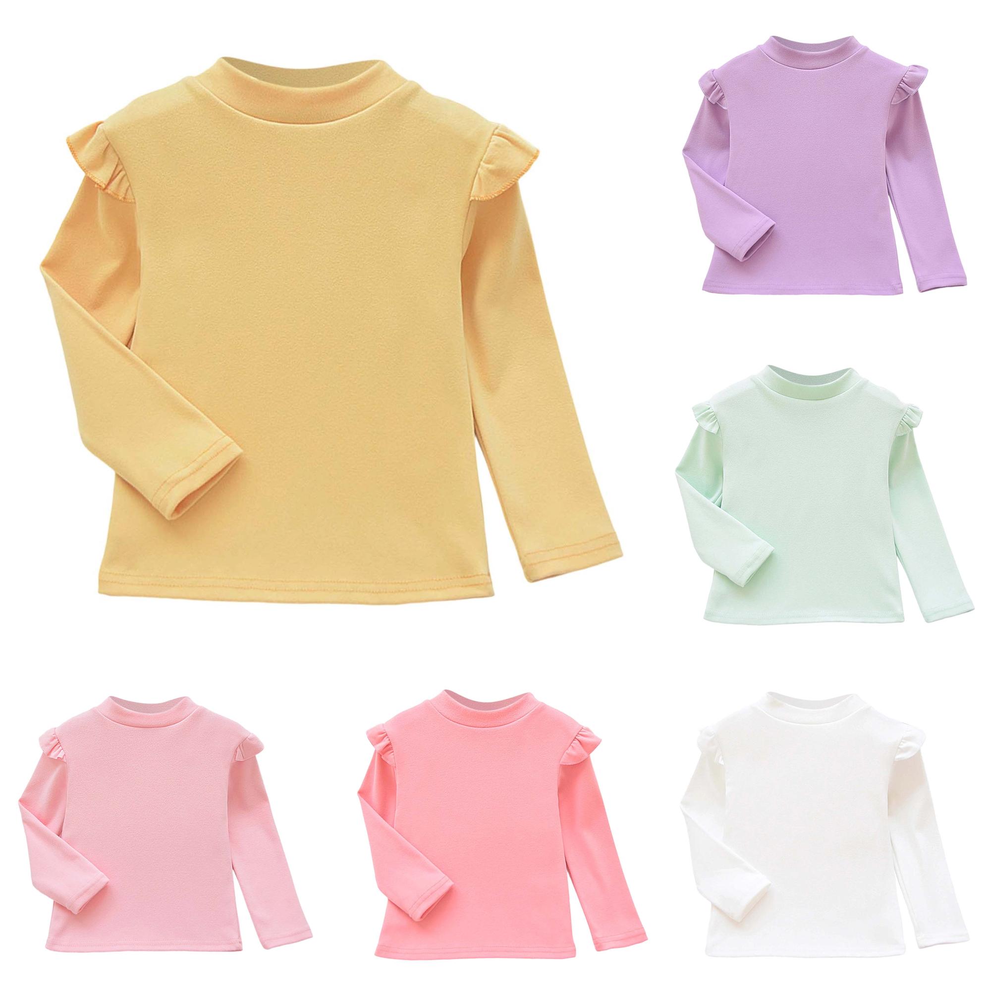 Zhanqunnn Girls Thermal Shirt Long Sleeve Half Turtleneck Winter Warm Base Layer, Size 8-9 Years