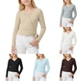 thumbnail image 1 of Zhanqunnn Kids Girls Tie Wrap Long Sleeve V Neck Crop Tops Slim Fit Dance Yoga, Size 11-12 Years, 1 of 6