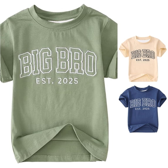 Zhanqunnn Kids Short Sleeve T Shirt Fashion Casual Letter Printed Round Neck Summer Top for Boys Girls, Size 10-11 Years