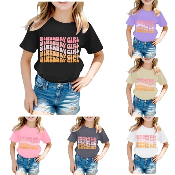 Zhanqunnn Kids Short Sleeve T Shirt Fashion Casual Letter Printed Round Neck Summer Top for Boys Girls, Size 10-11 Years