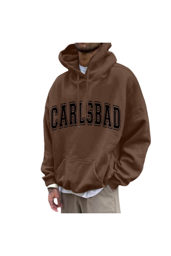 Men's Autumn And Winter Fashion Casual Letter Printing Long Sleeve Hooded Sweater Skeleton Hoodie, Size L