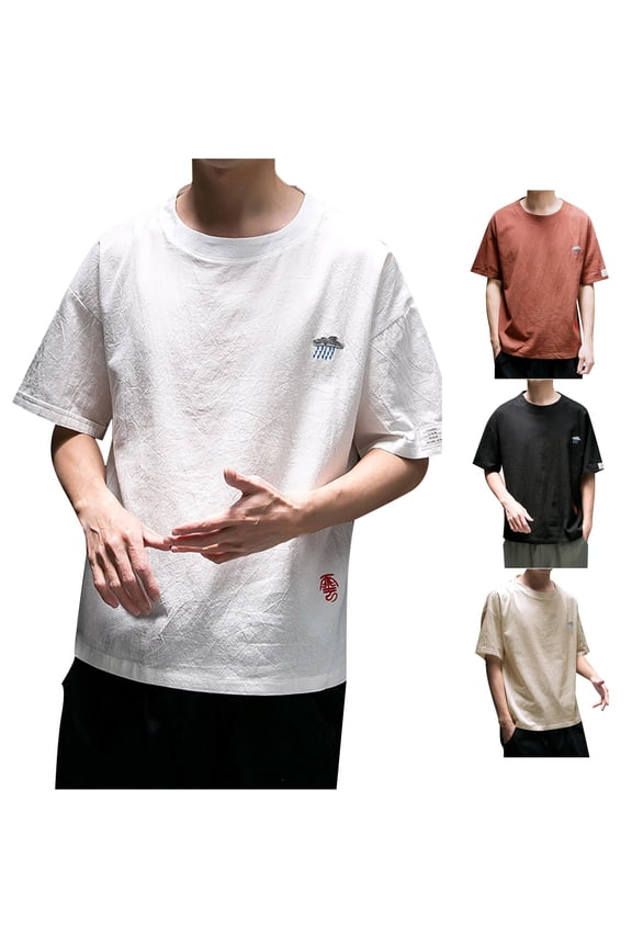 Men's Solid Crew Neck Short Sleeve T Shirt Oversized T Shirts for Men T Shirt Folder Board Medium Shirts for Men, Size XXXXXL